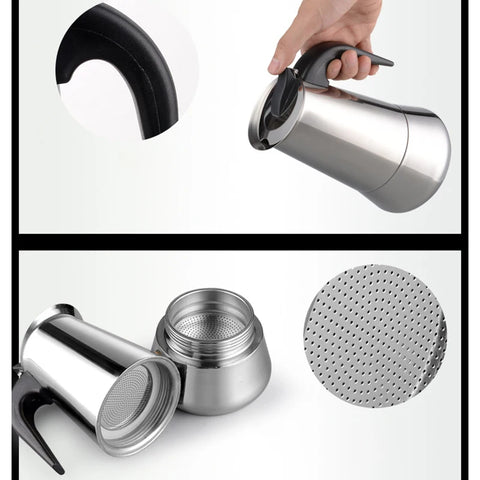 Moka Pot Coffee Maker - Percolator Brew For Stovetop