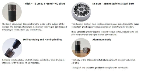 KINGrinder K6 Manual Coffee Grinder
